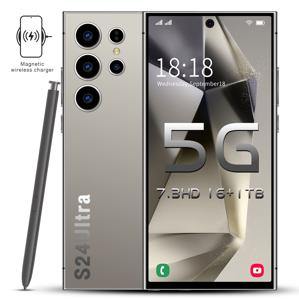 Folding phone S24+ Ultra original Big Screen 7.3 inch 16G+1T face unlock s24 cell phone Android 14.0 unlock gaming mobilephone